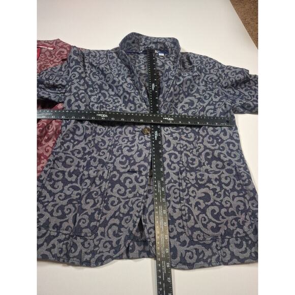 Isaac Mizrahi Live Blazers Women's Size 12 Jacket Filigree Red Blue Lot of 2 - Picture 5 of 5